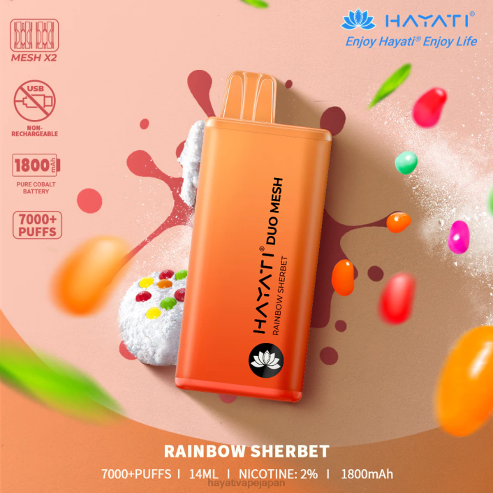 Hayati Japan - レインボーシャーベット Hayati Duo Mesh 使い捨て 26BF177