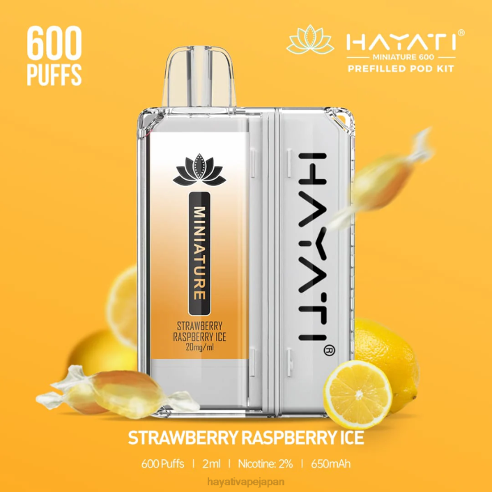 Hayati Japan - ストロベリーラズベリーアイス Hayati Miniature 600 ポッドキット 26BF47