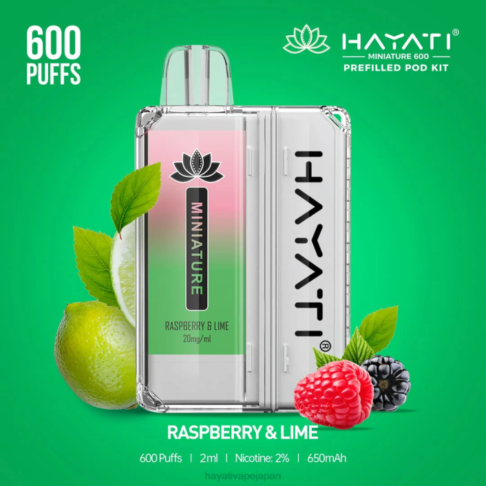 Hayati store Japan - ラズベリー＆ライム Hayati Miniature 600 ポッドキット 26BF43