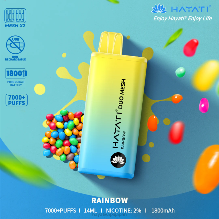 Hayati vape liquid - 虹 Hayati Duo Mesh 使い捨て 26BF176