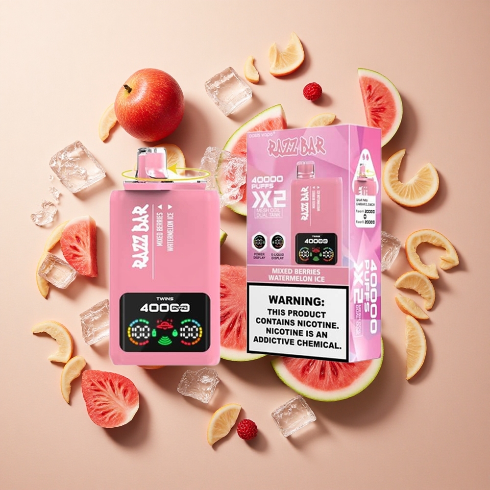 Razz Bar 40000パフ ミックスベリー_ウォーターメロンアイス パワースクリーンディスプレイ 卸売 日本