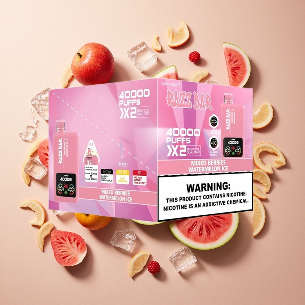 Razz Bar 40000パフ ミックスベリー_ウォーターメロンアイス パワースクリーンディスプレイ 卸売 日本