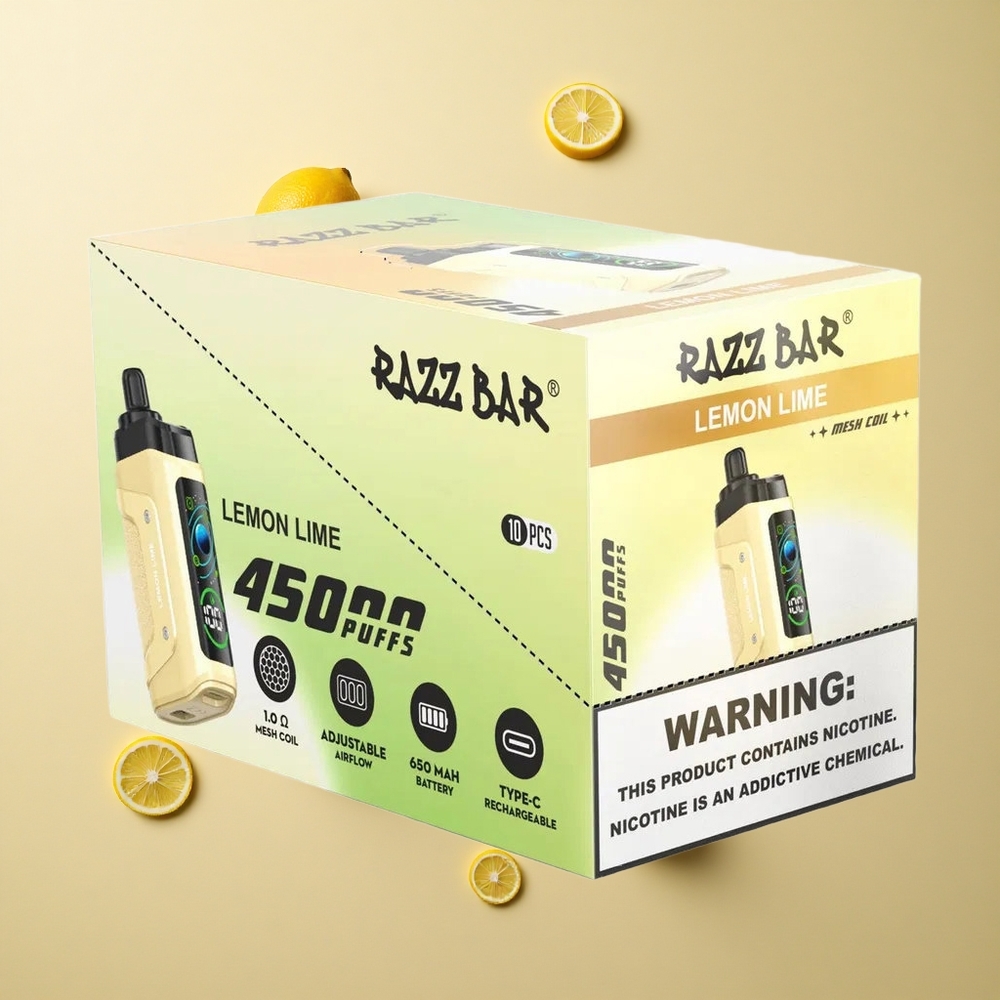 Razz Bar 45000パフ レモンライム 1.0Ωメッシュコイル 卸売 日本