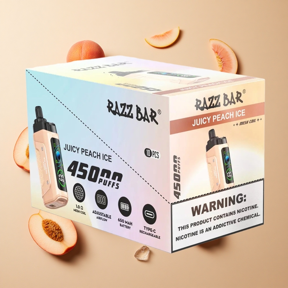 Razz Bar 45000パフ ジューシーピーチアイス 調整可能な気流 卸売 日本