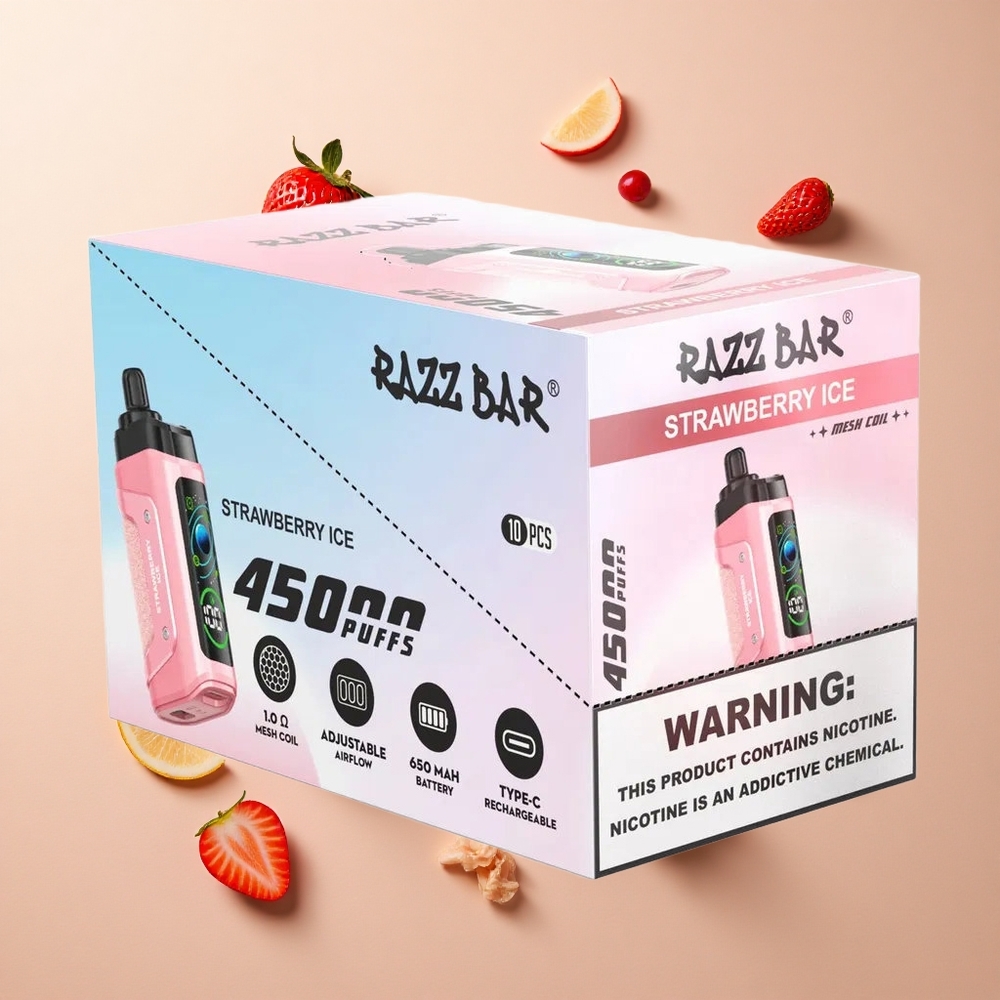 Razz Bar 45000パフ ストロベリーアイス タイプC充電式 卸売 日本