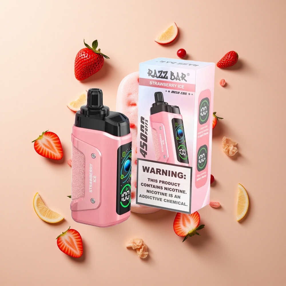 Razz Bar 45000パフ ストロベリーアイス タイプC充電式 卸売 日本