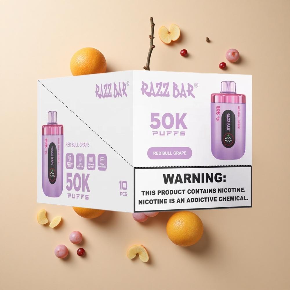 Razz Bar 50Kパフ レッドブルグレープ 1.0オームメッシュコイル 卸売 日本