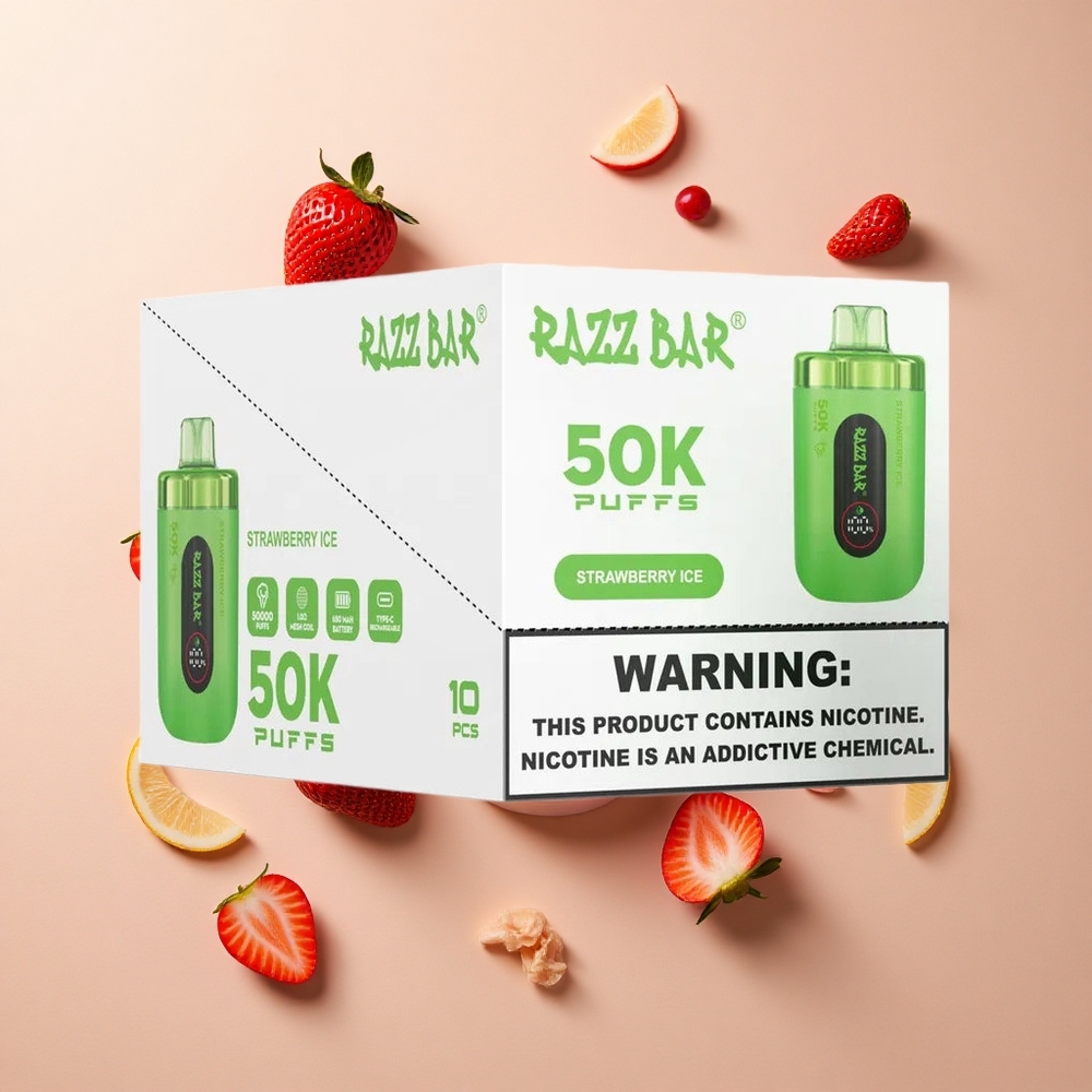 Razz Bar 50Kパフ ストロベリーアイス 1.0オームメッシュコイル 卸売 日本