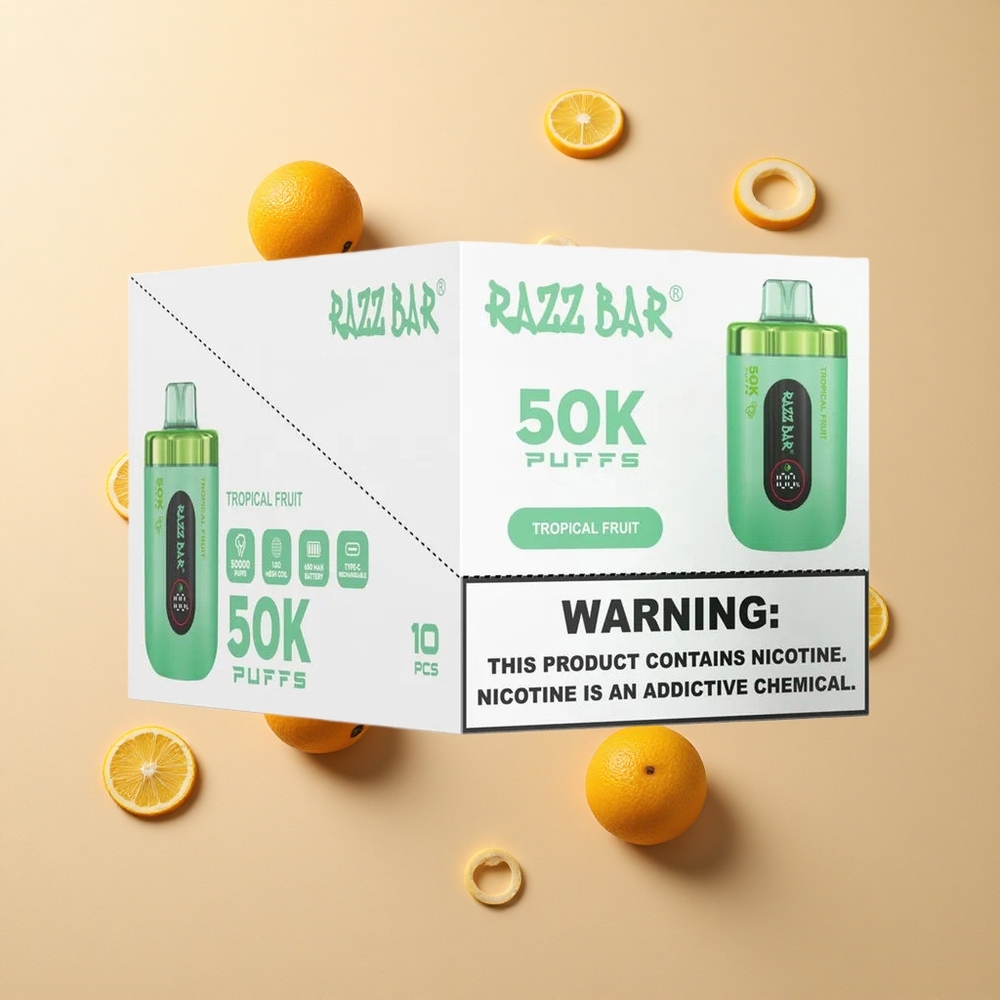 Razz Bar 50Kパフ トロピカルフルーツ 1.0オームメッシュコイル 卸売 日本