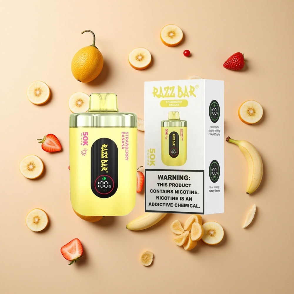 Razz Bar 50Kパフ ストロベリーバナナ 650Mahバッテリー 卸売 日本