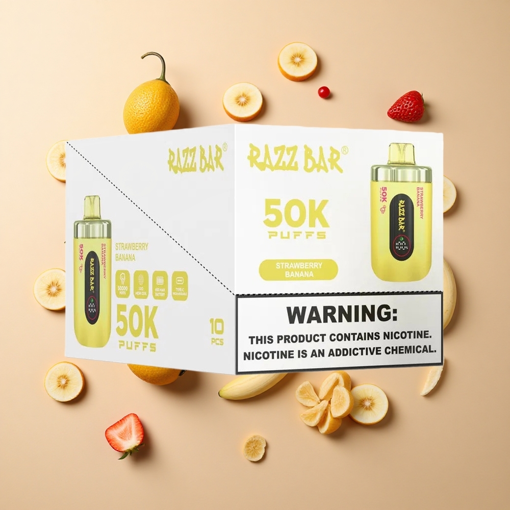 Razz Bar 50Kパフ ストロベリーバナナ 650Mahバッテリー 卸売 日本
