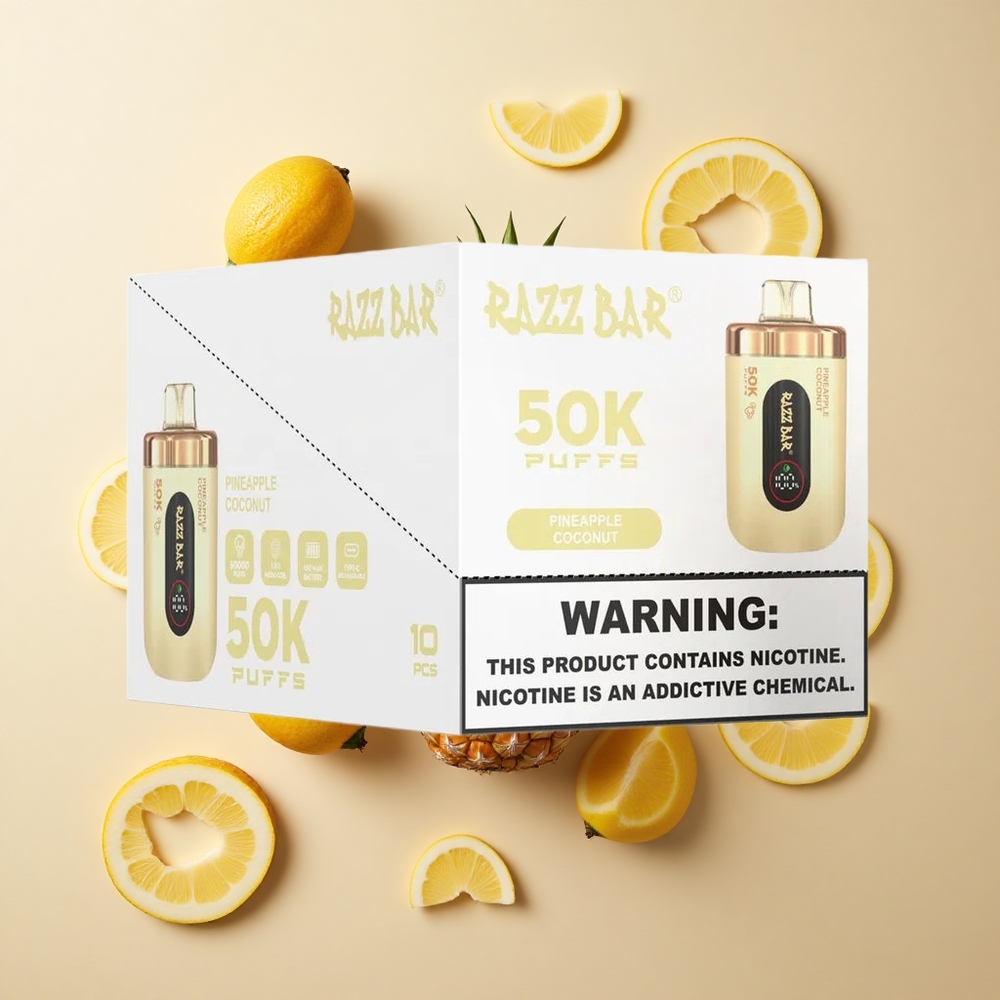 Razz Bar 50Kパフ パイナップルココナッツ 650mAhバッテリー 卸売 日本